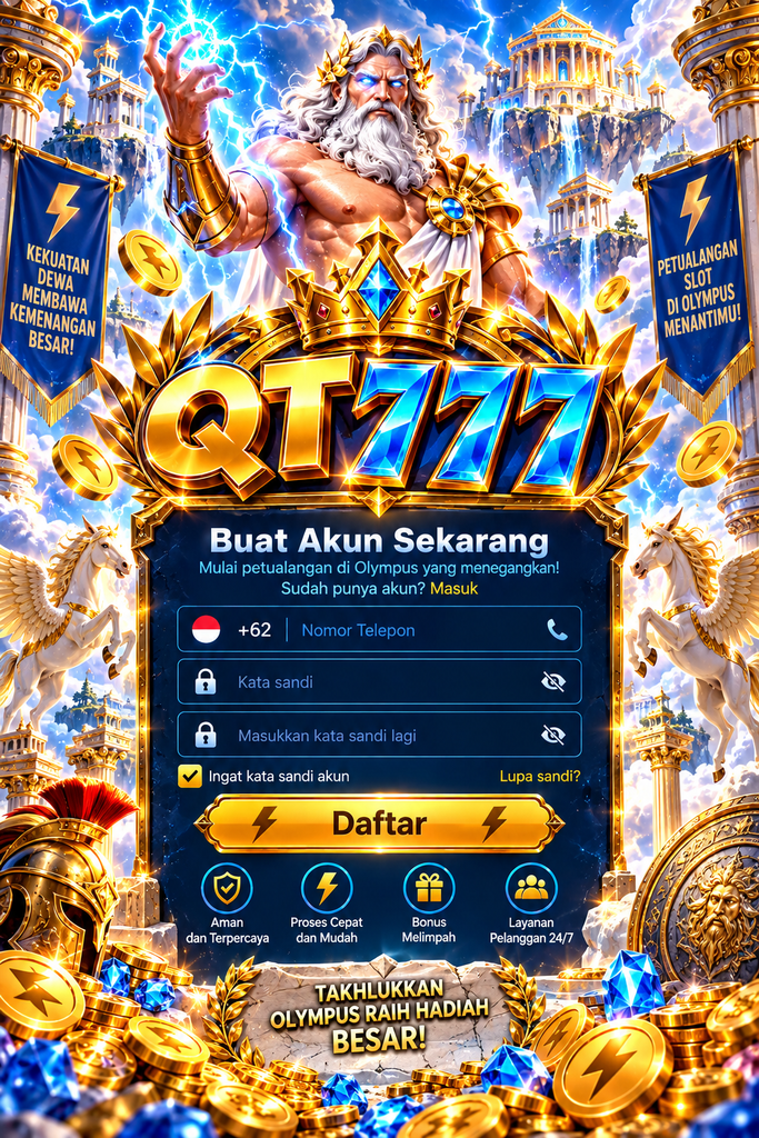 QT777 Daftar dengan tema petualangan Olympus dan dewa petir